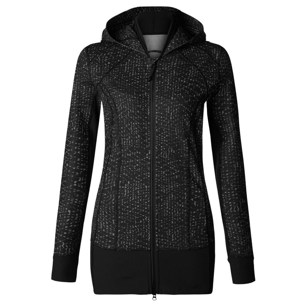 Lululemon Daily Practice Zip Hoodie Jacket Samba Snake Battleship Black Size 6 - Picture 7 of 9